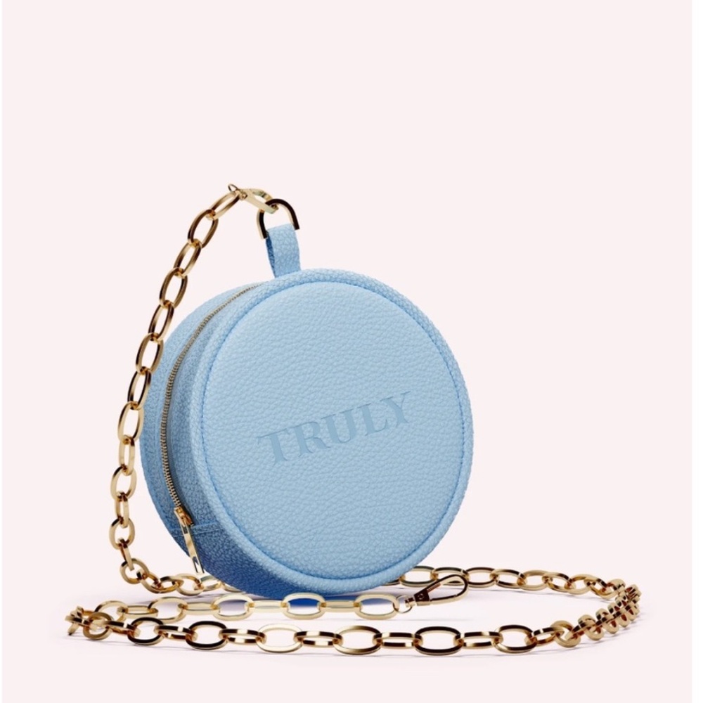 TRULY Light Blue Mini Bag with Gold Chain